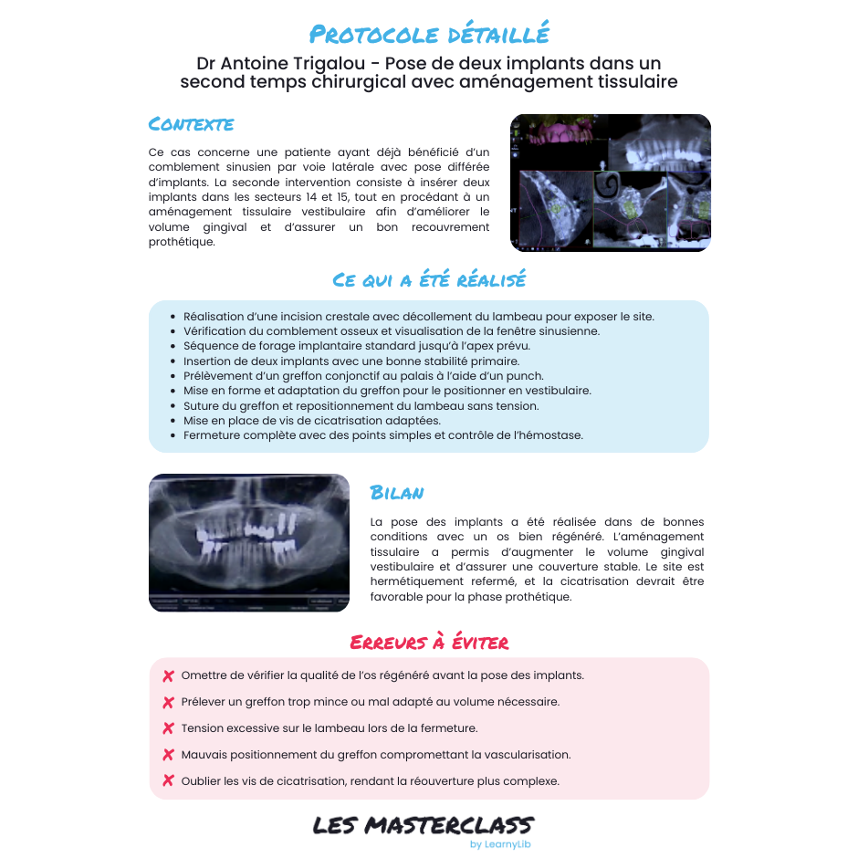 Implantologie et chirurgie pré-implantaire - Saison 2